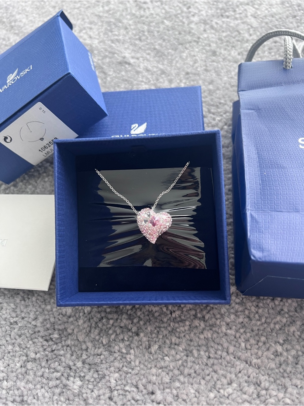 BNIB Swarovski Alana Pink Heart Pendant Necklace